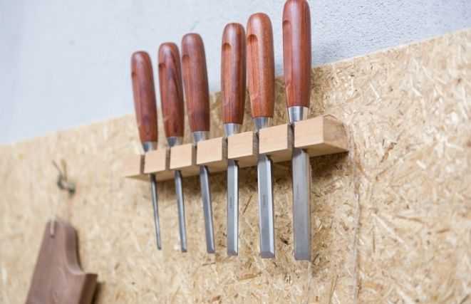 Wood Carving tools on the wall